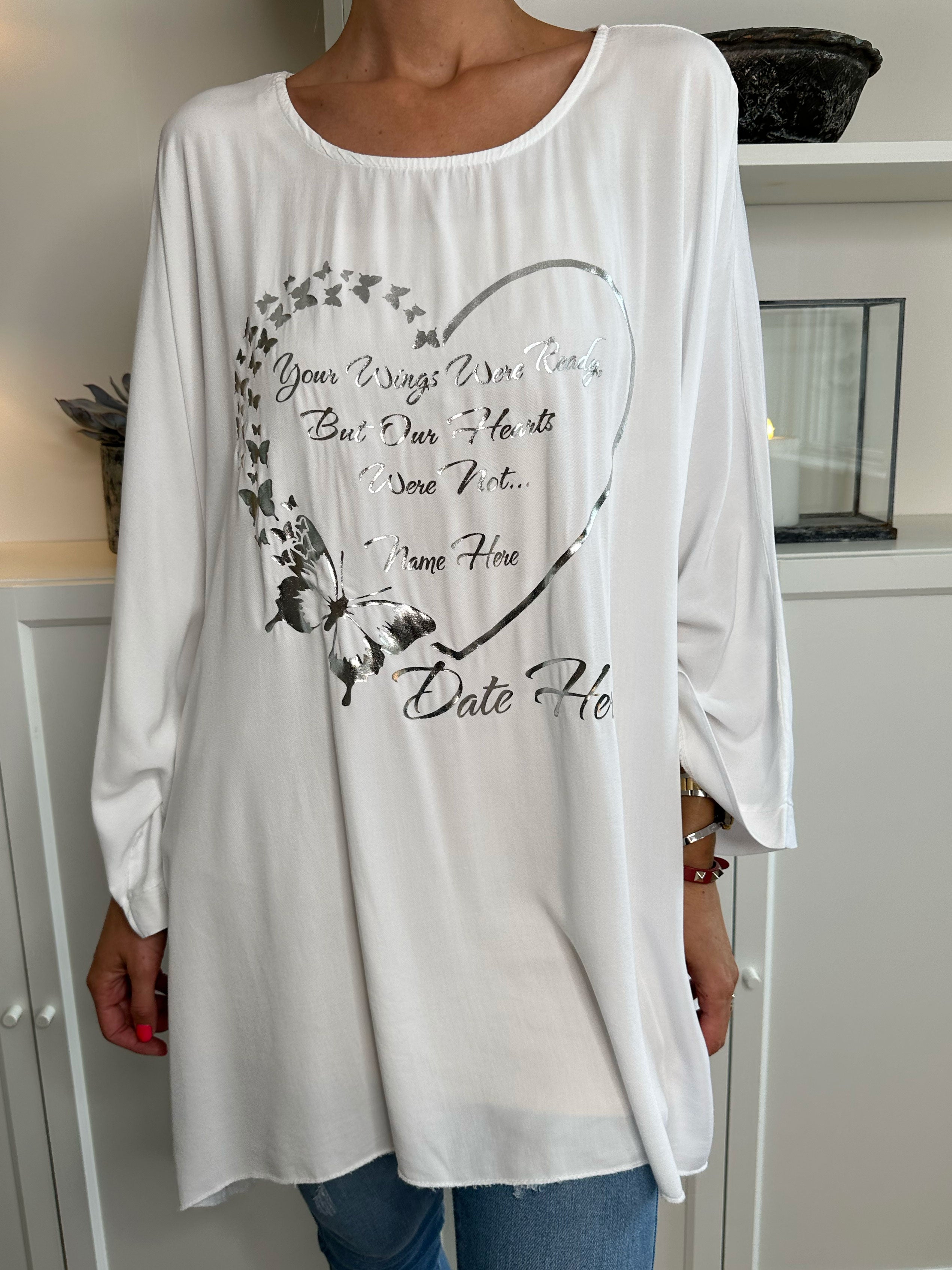 Hope Short - Cool oversize blus med motiv framtill